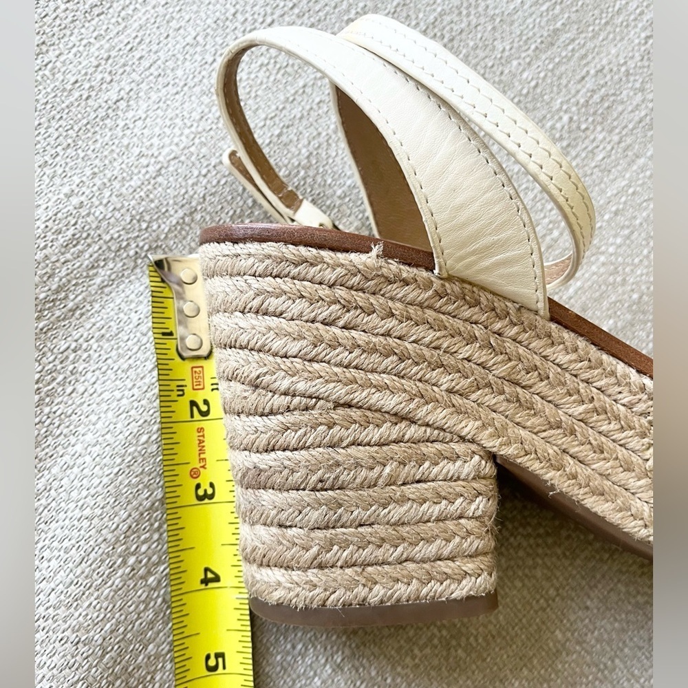 Tory Burch Shoes Women’s 9.5 Roselle Leather Espadrille Heel Resort Wear - Picture 8 of 8